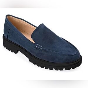 Journee Collection Woman’s Erika Navy Loafers Size 6.5